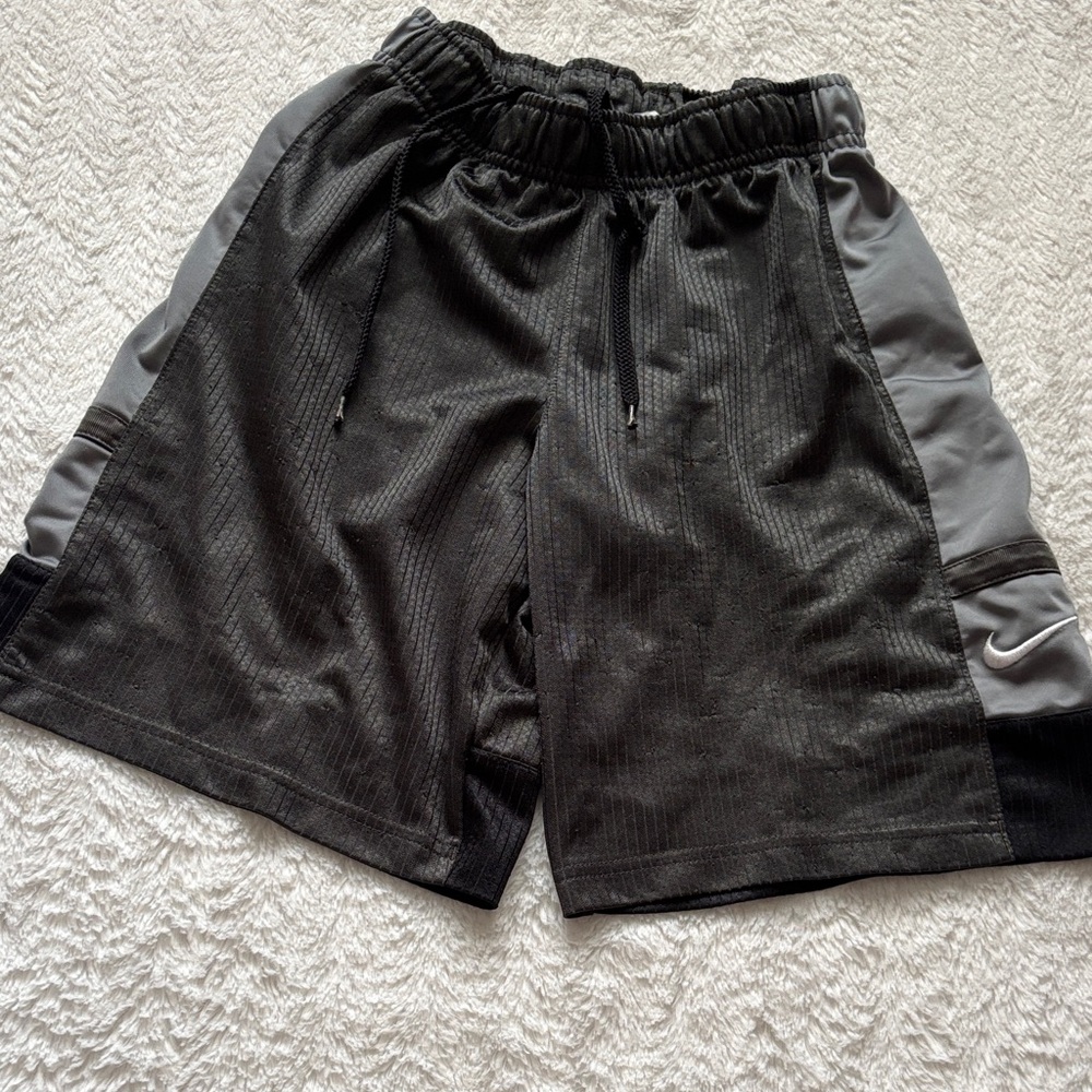 Nike Boys Charcoal and Gray Athletic Shorts